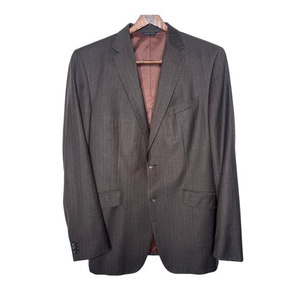 NEW! Banana Republic 40R Italian Wool $420 Tailored Fit Blazer Pinstripe Brown - Picture 1 of 10
